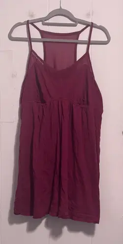 Cacique Sleepwear Burgundy Racerback Tank Top Sleep mini gown Size 18 20