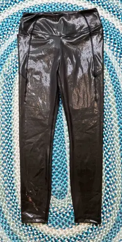 PINK - Victoria's Secret Victorias Secret Womens Shiny Black Leggings Size Medium NWT Athleisure Work Out - Image 1