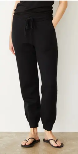 Monrow Soft Knit Cuffed Jogger Womens Size Large Black Pockets Stretch Pull
