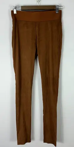 UNTUCKit Luna Leggings XS Brown Faux Suede Stretch Pull On Slim Pants Minimalist