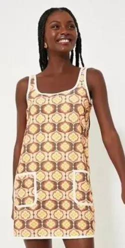 Tuckernuck Twiggy Buds Terry Mini Dress Size XS NWT Cotton Swim Cover Shift Gold