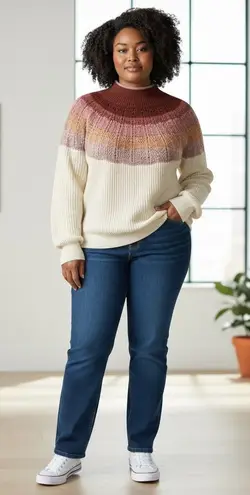 Maurice's  Women's XXL Plus Size Ombré Mockneck Pullover Sweater Cozy Fall Chic - Image 1