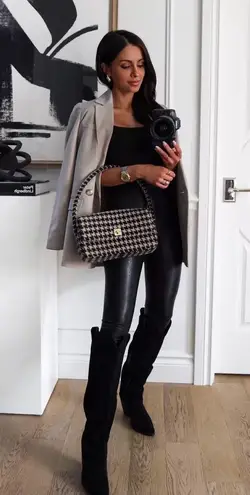 ANINE BING Nico Black & Beige Bag