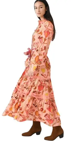 Celia B Orchid Midi Dress In Peach Size S