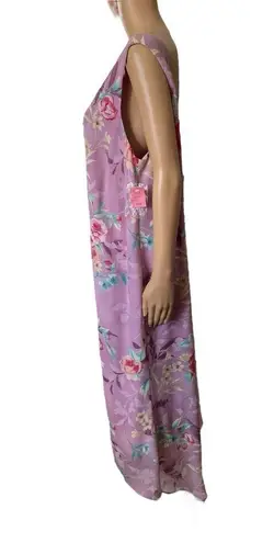 NOS Deadstock Studio C Vintage 90s Plus Purple Cottagecore Beaded Floral Dress Size 18W