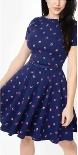 Unique Vintage Gwynnie Bee ladybug Print Dress, 2X