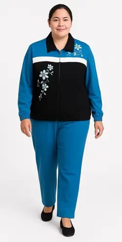 Alfred Dunner Vintage Alfred Dunner women’s size 10 P windbreaker tracksuit with pockets