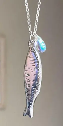 Handmade fully stainless steel fish boho funky chic necklace🌀🐟