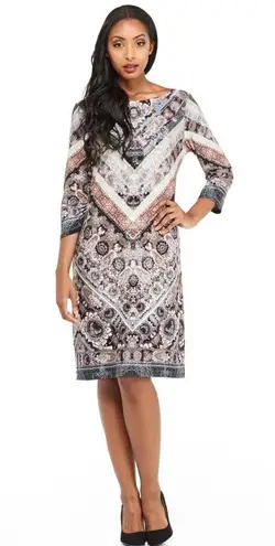 London Times Multicolor Chevron Patterned Dress - Size 20