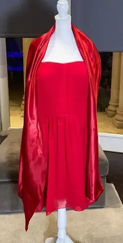 Women’s Burgundy Short Strapless Chiffon Party Prom Dress XXL NWT Red