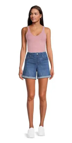 Time & Tru New  Women's Denim Shorts with Cuffed Hem Size: L (12-14)