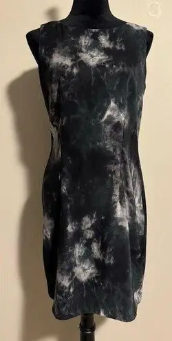 EUC AGB Black and Gray Tie Dye Sleeveless Zip Up Dress size 8