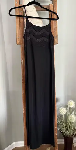 Planet Love size medium, black maxi dress with lace top