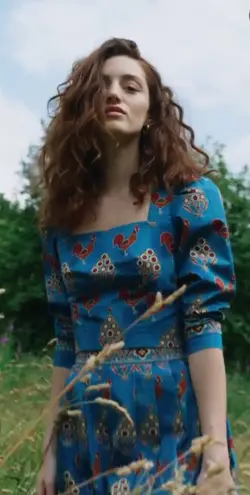 Hunter Bell Cropped Winne Long Sleeve Top in British Birdies Size 6