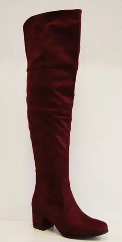 Wine/Burgundy Over The Knee Boots Red Size 6.5