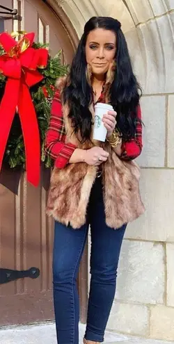 Brown Faux fur oversized vest one size fits most