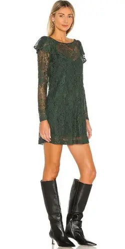 Tularosa  Dress Leeann Lace Long Sleeve in Forest Green XSmall