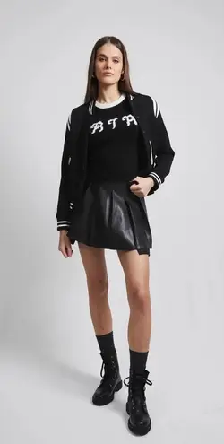 NWT Road to Awe RtA OPHELIE VARSITY JACKET Black white sz Large