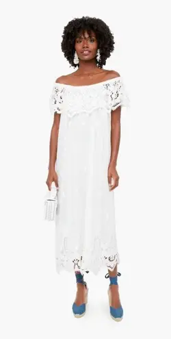 NWT Tuckernuck White Lace Avalon Maxi Crochet Dress size xs honeymoon wedding
