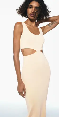 ZARA nwt ribbed knit cut out midi dress