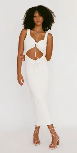 Sabo Skirt White Midi Dress