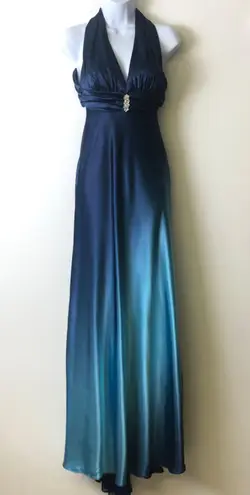 Cache Blue Ombré Evening Gown