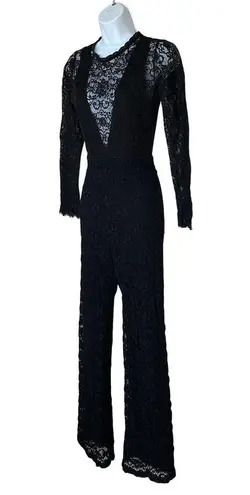 Nightcap Black Lace Flare Jumpsuit MEDIUM Bodycon Cocktail Vampire Goth USA $500