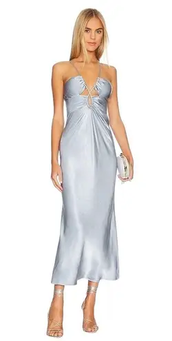 - NWT Shona Joy Angelica Keyhole Lace Midi Dress In Powder Blue Sz 6