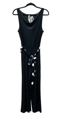 Marina Jumpsuit Womens M Cowl Neck Stretch Party Cocktail Event Feminine Dressy Black Size M