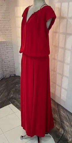 Ba&sh wolga solid cherry red strappy maxi dress size 2 or medium
