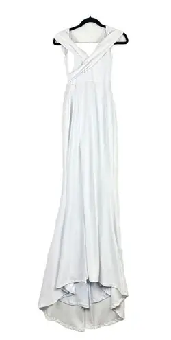 Nookie Neptune Gown Size XS White High Slit Wedding Bridal Mermaid Train