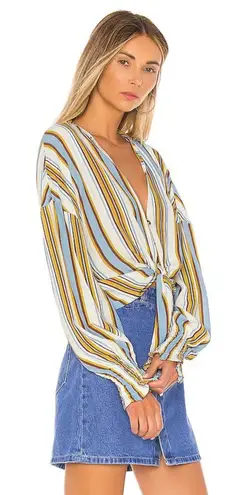 Faithfull the Brand Faithful The Brand Women’s Aira Knot Shirt Retro Western Stripe Coastal Cowgirl