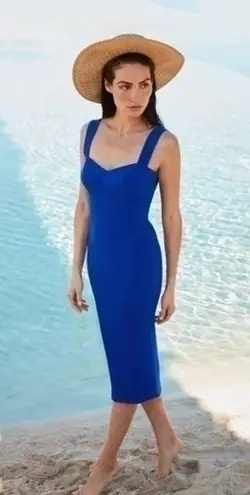 Dress the Population Nicole Electric Blue Sleeveless Sheath Cocktail Dress Med