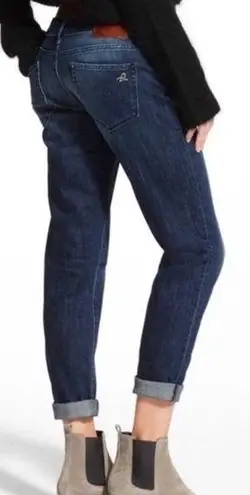 DL1961 Women’s Dark Wash Mid Rise Distressed Riley Boyfriend Jeans *altered