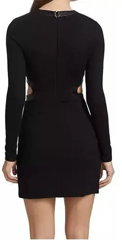 STAUD Dolce Long Sleeve Cut-Out Bodycon Mini Dress Black Women's Size XS