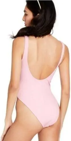 Stoney Clover Lane X Target Pink Ribbed Cheeky High Leg One Piece Swim Suit