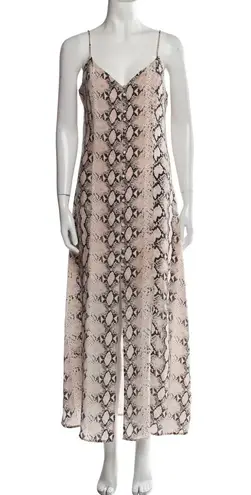 L'Agence NWT Reformation L’Agence silk long maxi dress pink python print vacation summer