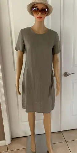 EUC Linen Dress Short Sleeve Tan
