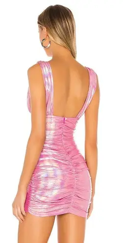 superdown Revolve Kerrie Deep V Dress in Pink, Pink Metallic Mini Formal Dress