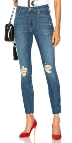 Mother Denim The Vamp Fray Skinny Jeans in Crazy Like a Fox Women's size 28 Blue