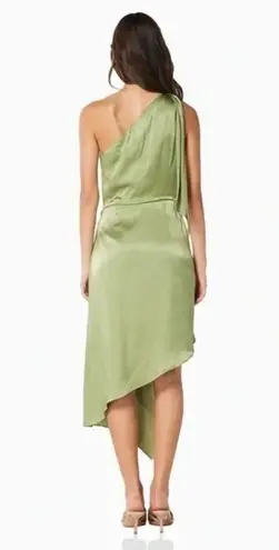 Elliatt Camilla Satin Asymmetrical Midi Dress Sage Green St Patrick’s Day