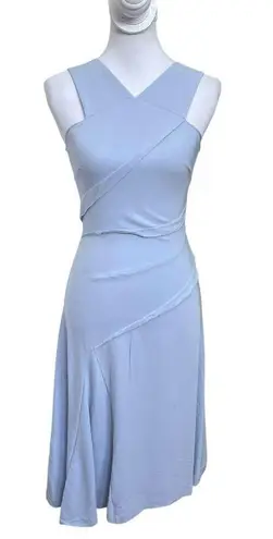 Reiss Paige Midi Dress Women’s Size 0 Blue Pleated Racerback A-Line Sleeveless