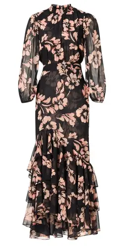 Misa Los Angeles Aubrey Dress in Black Floral, Size S
