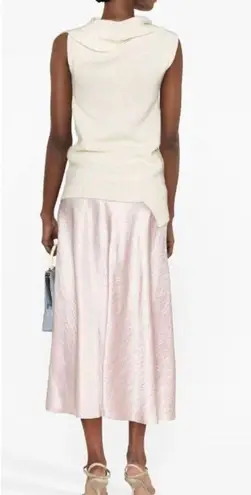 Vince raw edge light pink shiny slip skirt