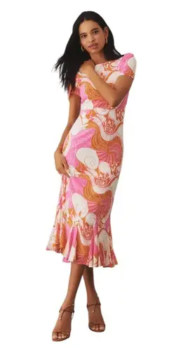 RHODE Lulani Midi Dress Size 2 Pink