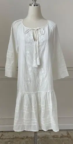 Sundance Cottagecore Southwestern Prairie Aline Shift Dress Western Boho S White