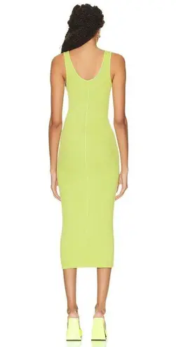 Enza Costa Silk Rib Tank Midi Dress in Kiwi Large Womens Stretchy Bodycon