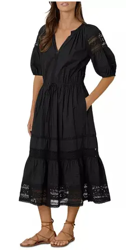 Velvet by Graham & Spencer Andy Short Sleeved Midi Dress Size Medium Blue