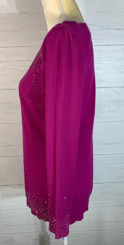 Anthropologie Oliver O. embellished sweater size M magenta