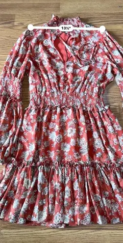 Alexis  orange Rosewell Tiered High-Neck Floral Cocktail Dress size M